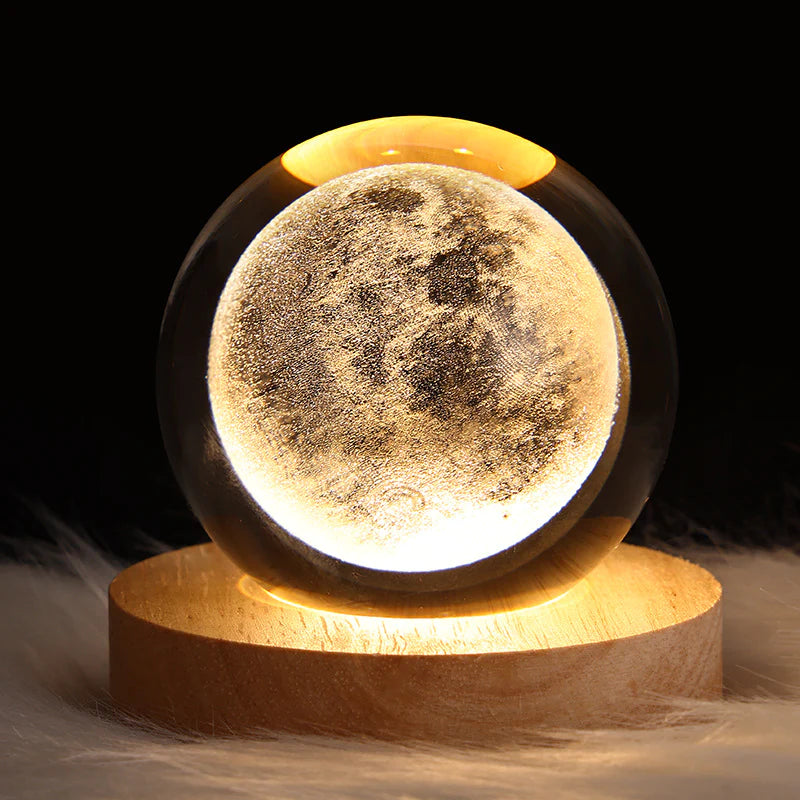 Starry Sky and Planets Moon Moon Crystal Ball Projection Small Night Lamp Creative Ambience Light